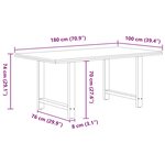 vidaXL Table à manger marron clair bois de chêne massif rectangulaire