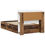 vidaXL Cadre de lit avec rangement Bois ancien 75 x 190 cm