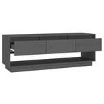 vidaXL Meuble TV Gris 110 5x34x40 cm Bois de pin massif