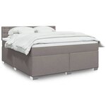 vidaXL Sommier à lattes de lit avec matelas Taupe 180x200 cm Tissu