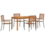 vidaXL Ensemble de salle à manger pour jardin 5 Pièces Gris Poly rotin