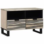 vidaXL Cabinet TV Blanc 70 x 33 x 46 cm bois de manguier massif