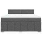 vidaXL Sommier à lattes de lit avec matelas Gris foncé 180x200cm Tissu