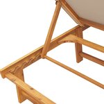 vidaXL Chaises longues lot de 2 taupe bois acacia solide et textilène