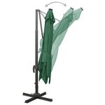 vidaXL Parasol déporté avec mât et lumières LED Vert 300 cm