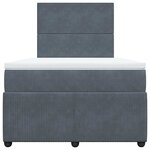 vidaXL Sommier à lattes de lit et matelas gris foncé 120x190cm velours