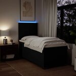 vidaXL Sommier à lattes de lit avec matelas Noir 90x190 cm Tissu