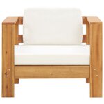 vidaXL Chaise de jardin avec coussin Crème Bois d'acacia solide