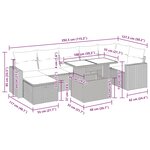 vidaXL Salon de jardin avec coussins 8 Pièces gris résine tressée acacia