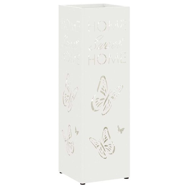 vidaXL Porte-parapluie Blanc 15 5 x 15 5 x 49 cm Métal