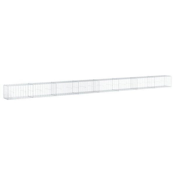 vidaXL Panier gabion avec couvercle 800x50x50 cm fer galvanisé