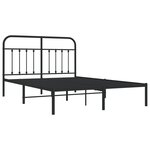 vidaXL Cadre de lit métal avec tête de lit noir 135x190 cm