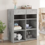 vidaXL Buffet gris béton 80x42 5x93 cm bois d'ingénierie
