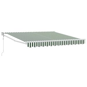vidaXL Auvent Rétractable Vert et blanc 350 x 250 cm tissu