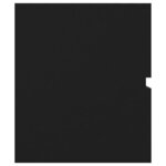 vidaXL Armoire d'évier avec lavabo intégré Noir Aggloméré