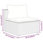 vidaXL Salon de jardin 8 Pièces avec coussins Gris Résine tressée