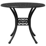 vidaXL Table de jardin noir Ø90x75 cm aluminium coulé