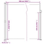 vidaXL Auvent latéral rétractable beige 220x500 cm