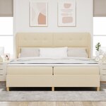 lit avec sommier et matelas vidaXL  crème  200x200 cm  tissu