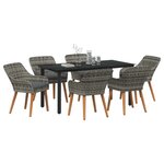 vidaXL Ensemble de salle à manger pour jardin 7 Pièces Gris polyrotin
