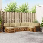 vidaXL Ensemble de canapés d'extérieur 8 pc Naturel et Beige