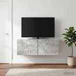 vidaXL Meuble TV mural 59 5 x 31 cm Gris béton Bois d'ingénierie