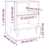 vidaXL Tables de chevet 2 Pièces blanc 40x30x50 cm bois d'ingénierie