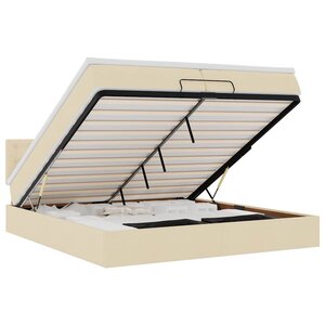 VidaXL Cadre de lit ottoman avec matelas crème 200x200 cm tissu