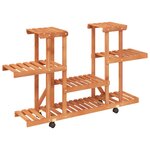 vidaXL Support à fleurs avec roues 110x25x78 cm bois massif de sapin