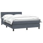 vidaXL Sommier à lattes de lit et matelas gris foncé 140x220cm velours