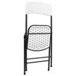 vidaXL Chaises de jardin pliables lot de 4 PEHD Blanc