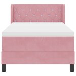 Lit Box Spring vidaXL avec Matelas Rose 90x190 cm Velours