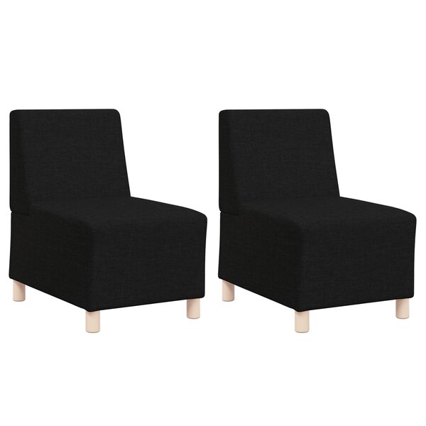vidaXL Fauteuil Sofa Gris Clair 55 cm Tissu 2 Pièces Noir 55 x 74 x 82 cm