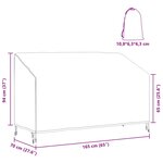vidaXL Housse de banc de jardin Noir 165 x 70 x 65 / 94 cm Tissu 210D