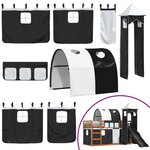 vidaXL Lit superposé sans matelas avec toboggan blanc noir 90x200 cm