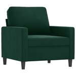 vidaXL Fauteuil Vert foncé 60 cm Velours