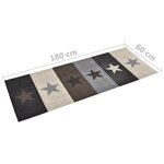 vidaXL Tapis de sol de cuisine lavable Étoile 60x180 cm