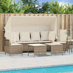vidaXL Salon de jardin avec coussins 5 Pièces beige résine tressée