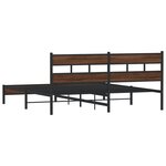 vidaXL Cadre de lit en métal sans matelas chêne marron 200x200 cm