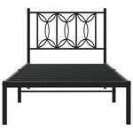 vidaXL Cadre de lit métal sans matelas avec tête de lit noir 90x190 cm
