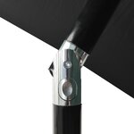 vidaXL Parasol de jardin à 3 niveaux avec mât en aluminium noir