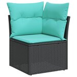 vidaXL Salon de jardin 10 Pièces avec coussins noir résine tressée