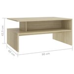 vidaXL Table basse Chêne sonoma 90x60x42 5 cm Aggloméré