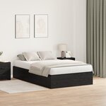 vidaXL Cadre de lit de rangement Noir Chêne 120x190 cm