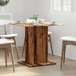 vidaXL Table à manger vieux bois 80 x 80 x 75 cm bois d'ingénierie