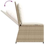 vidaXL Banc inclinable de jardin avec coussins beige résine tressée