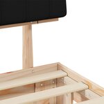 vidaXL Cadre de lit avec tête de lit rembourrée Noir 180 x 200 cm