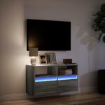 vidaXL Meuble TV mural avec lumières LED sonoma gris 80x31x45 cm