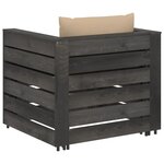 Salon de jardin meuble d'extérieur ensemble de mobilier 2 pièces avec coussins bois imprégné de gris 02_0015884