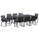 vidaXL Ensemble de salle à manger pour jardin 9 Pièces Noir polyrotin